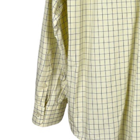 Club Room Charter Club Long Sleeved Button Down Windowpane Neck Size 16 1/2 - Picture 5 of 7